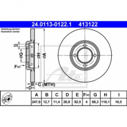 FORD, DISCO FRENO ANTERIORE ESCORT I e II SERIE , FORD TAUNUS